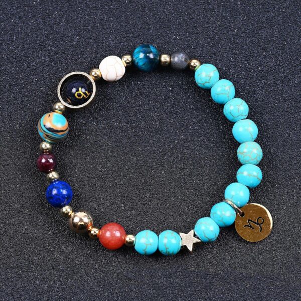 Twelve Constellation Constellation Blue San Bracelet 8mm Turquoise Beaded